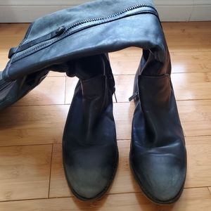 Sam Edelman leather + suede boots w/ zipper detail